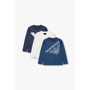 엠포리오아르마니주니어 이글 로고 프린트 티셔츠 3PACK(0454310002)