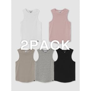 [단독][1+1] D. BASIC ROUND NECK SLEEVELESS - 2 PACK