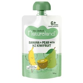 네이처랜드 바나나 배 키위 퓨레 이유식 6m+ Natureland Banana & Pear 120g 8개