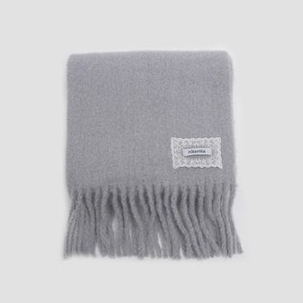 로라로라 LACE LABEL HAIRY MUFFLER GRAY