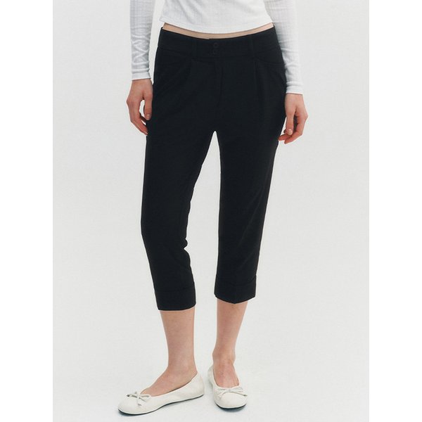 핀턱 배기 투버튼 슬랙스(MAFBSL52SBK)