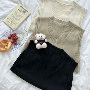 썬업 브이넥 베이직 니트 조끼 베스트 3color _P349393512