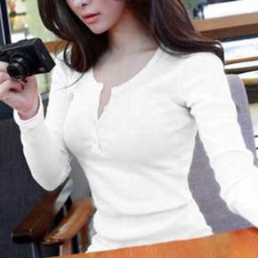 레이어드룩 언더레이어 웨어 우먼 스키니핏 스냅 상티 블라우스