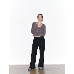 RIBBED KNIT PANTS (BLACK)