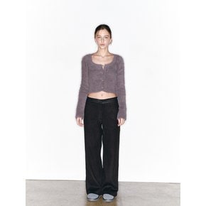 RIBBED KNIT PANTS (BLACK)