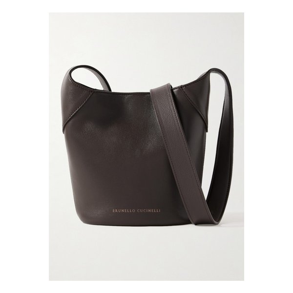 브루넬로쿠치넬리 비즈 장식 가죽 숄더 백 다크 브라운 46376663162854197