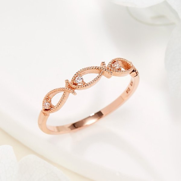 [비앤비골드] 18K 큐빅아이 로렛트 3마리 물고기 반지 NPR41433