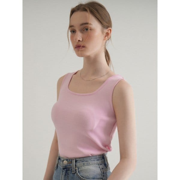 Sqare Knit Sleeveless (Pink)