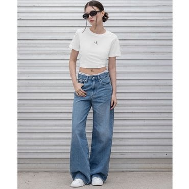 Calvin Klein Jeans 여성 와이드핏 라이트블루 텐셀 데님(47B058G)