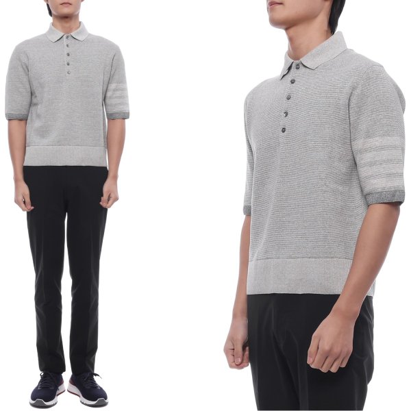 [부산점] 25FW 남성 사선 스트라이프 폴로 반팔티셔츠 (MKP146A Y6011 982 25F)