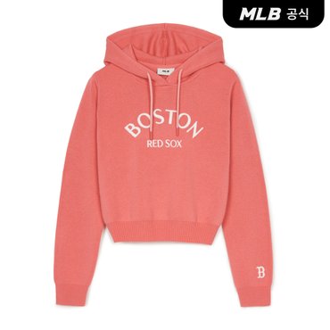 MLB [코리아공식] 여성 베이직 바시티 후드 스웨터 풀오버 BOS (Pink)