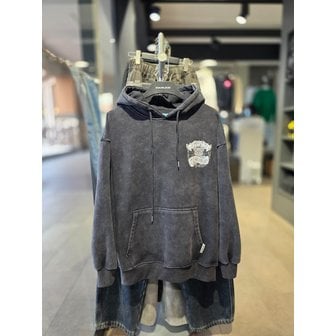 더블제이디 [시흥점] 남여공용 기모 피그먼트 워싱 셀파베어 세미오버핏 후드/JGZZ30C23BK