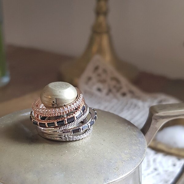 블랙라인 레이어드 반지 RA0299