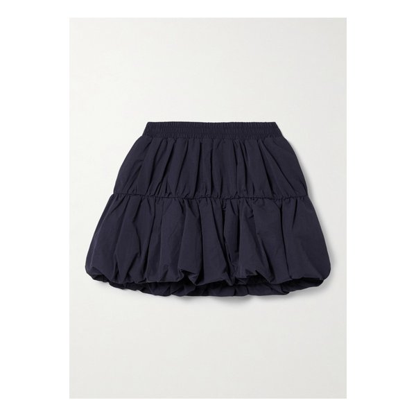 미리언 티어드 개더 파유 미니 스커트 네이비 46376663162873834