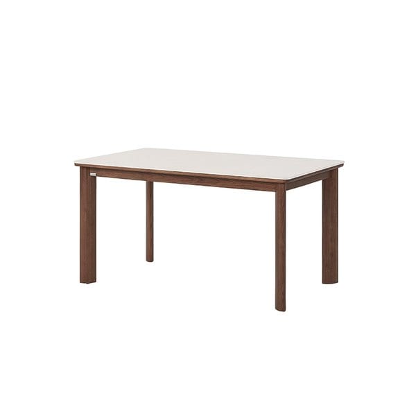 포멜로 세라믹식탁 4인세트 140cm 브라운_벤치1100 1EA, 가죽체어 2EA