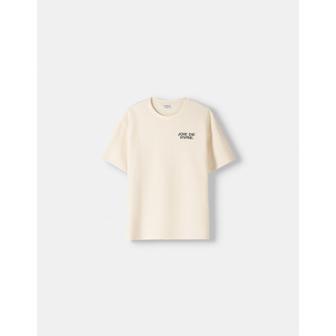 버쉬카 (BERSHKA) 버쉬카 와플니트 반팔 티셔츠 8042/538 OFF WHITE