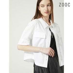ZOOC 하프 슬리브 크롭 셔츠 WH_Z232MSC103