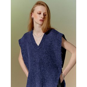 [TA212KT04P] loose knit vest-navy