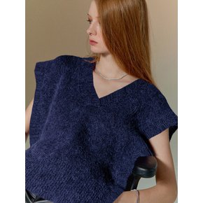 [TA212KT04P] loose knit vest-navy