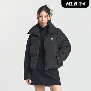 MLB [코리아공식] 여성 크롭 커브 패딩 NY (Black)