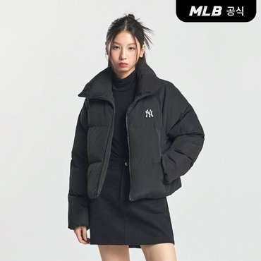 MLB [코리아공식] 여성 크롭 커브 패딩 NY (Black)