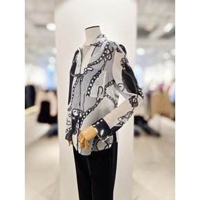 [파주점] 시어 체인 프린팅 블라우스  CP4A0BL041