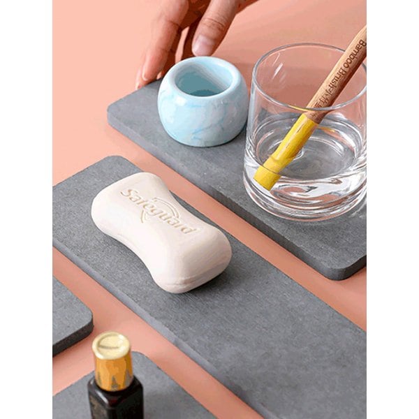 욕실 세면대 컬러 스퀘어 컵받침 규조토 코스터 패드