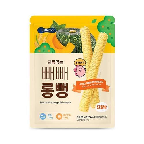 [유로메디] 베베쿡 처음먹는 배배롱뻥 단호박 STEP 1 30g 유아 아기 쌀과자 퍼프(1)