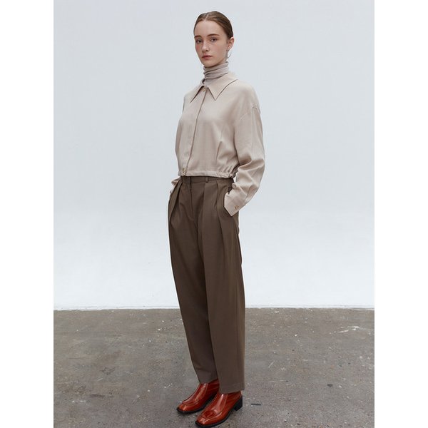 TOF COLLAR STRING BLOUSE  BEIGE