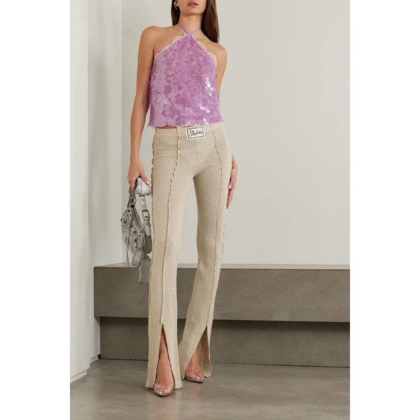 시에드레스 멀티 아플리케 리넨 블렌드 플레어 팬츠 1647597329209830