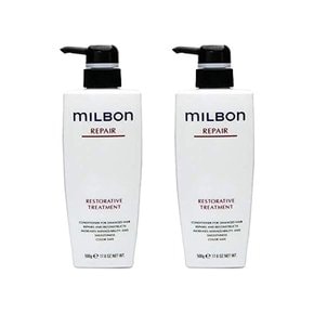 MILBON 밀본 리페어 트리트먼트 500ml 2개