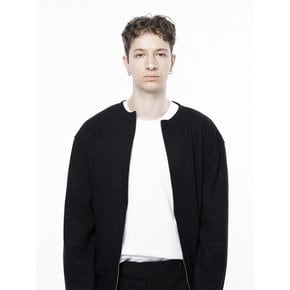 Hard Two-way Zip-up Cardigan - Black /W243TP11BKM