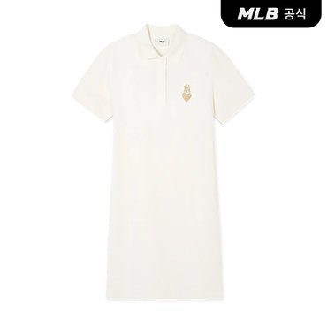 MLB [코리아공식]여성 하트 반팔 피케 원피스 NY (Cream)