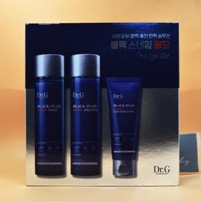 선물세트 쇼핑백증정 닥터지 블랙 스네일 옴므 프레스티지 3종세트토너150mL+에멀전150mL+클렌징폼70mL