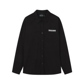 남성) 폴리 포켓 그래픽 긴팔셔츠(세미오버핏)_AN1WWH103-BK