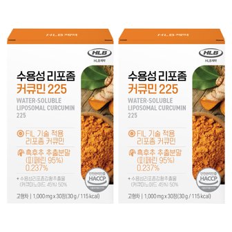 HLB제약 수용성 리포좀 커큐민 225, 30정, 2개