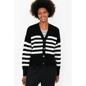 THE RAFFA CARDIGAN - BLACK/CREAM