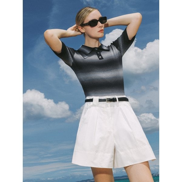 Gradation Collar Knitwear (Black)