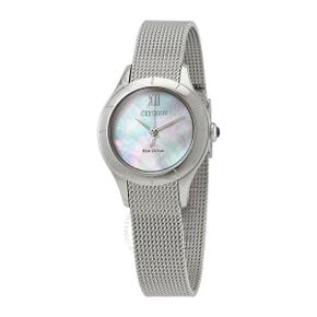 4833956 Citizen White Mother of Pearl Dial Stainless Steel Mesh Ladies Watch