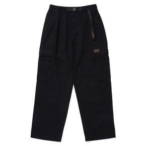 SL-LABEL BELTED CARGO COTTON PANTS 블랙