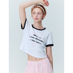 Dreams Cropped Short Sleeve T-Shirt_White