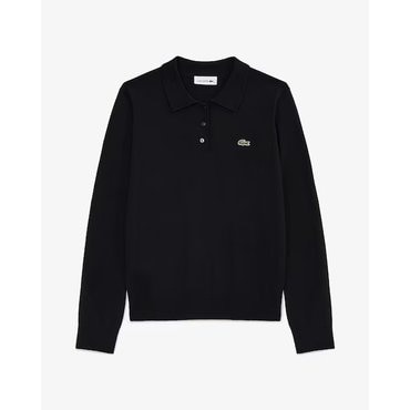 라코스테 25FW 여성 베이직 긴팔 스웨터 폴로 AF793E-55N031(블랙)