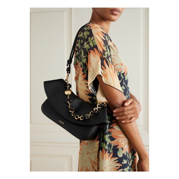 올라 미디엄 장식 가죽 숄더 백 블랙 46376663162858948