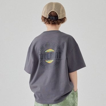 커버낫 키즈 웨이브 컬리지 로고 반팔티셔츠 차콜 CK2502ST38CH