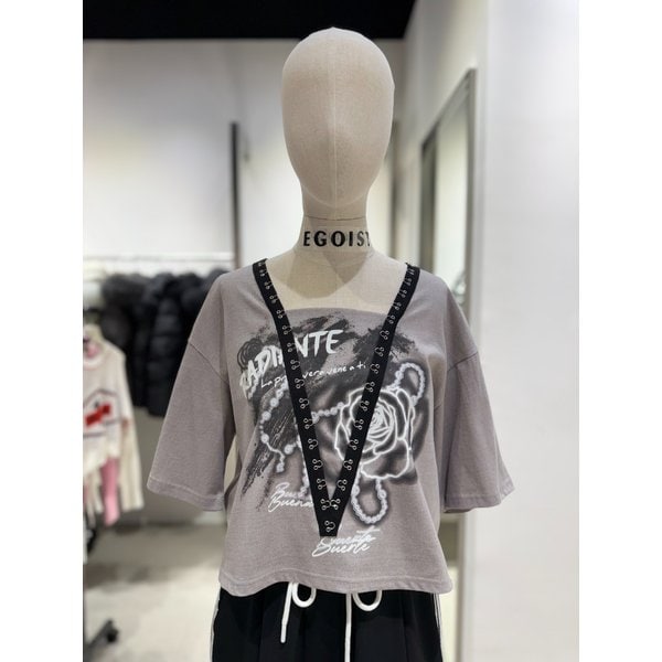 [여주점] 걸고리 테이프 포인트 프란트 반팔 티셔츠 ES2CH860