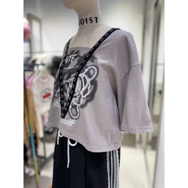 [여주점] 걸고리 테이프 포인트 프란트 반팔 티셔츠 ES2CH860