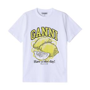 아트박스/가니 가니 GANNI 반팔 티셔츠 여성 로고 레몬 T3768 151