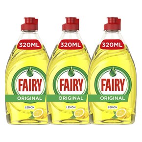 Fairy 오리지널 주방세제 레몬향 리퀴드 농축 기름때제거 320ml 3팩