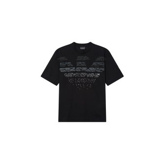 엠포리오아르마니 남성 그라데이션 이글 로고 티셔츠 (A513126100)