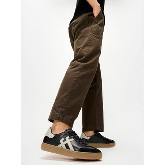 핏플랍 [삼성물산공식] 남성 DASH 레더 스니커즈  블랙/세이즈 그린 (FT61K1N025)